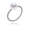 Simple Clásico De Agua Dulce Real Lady Pearl Anillo